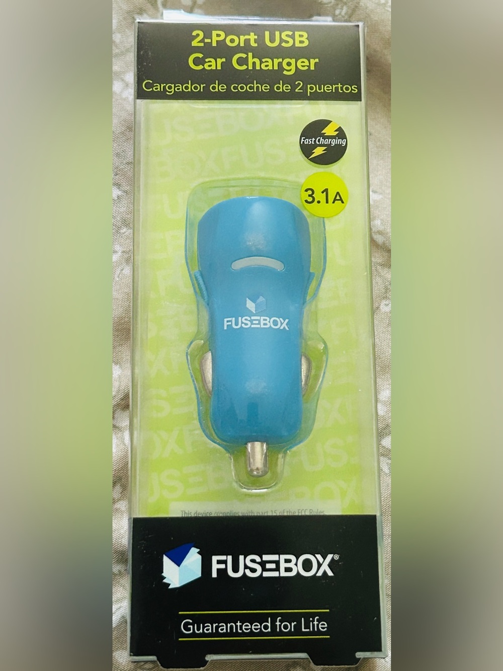 FuseBox 3.1A Blue Car Charger
